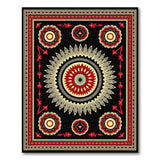 Red Black Persian Medallion Area Rug