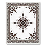 Ornate Black White Persian Medallion No. 18 Rug