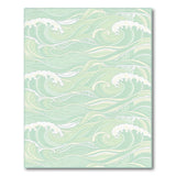 Blue and Teal Wave Coastal Area Rug