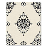 Intricate Black Damask Persian Area Rug