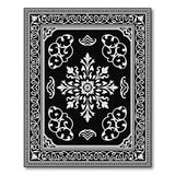 Traditional Persian Medallion Ornate Black White Persian Medallion Rug