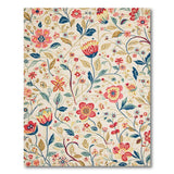 Vibrant Pink Floral Cream Area Rug