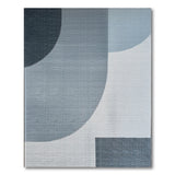 Modern Blue Overlapping Circles Geometric Area Rug