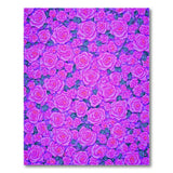 Vibrant Purple Roses Floral Area Rug