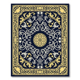 Ornate Navy Gold Traditional Persian Area Rug