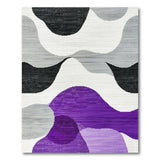 Purple Black Grey Abstract Area Rug