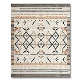 Cream Rust Tribal Geometric Area Rug
