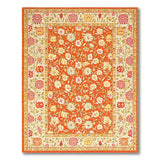 Vibrant Orange Daisy Floral Orange Area Rug