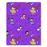 Purple Kawaii Chibi Girls Cartoon Area Rug