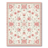 Elegant Pink Peony Floral Area Rug