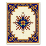 Ornate Navy Blue Gold Medallion Area Rug