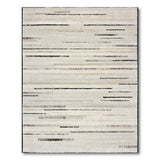 Modern Beige Black Horizontal Stripe Area Rug