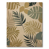 Monstera Leaf Tufted Area Rug in Green Gold