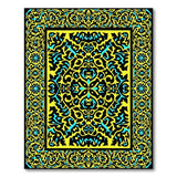 Intricate Yellow Persian Area Rug with Teal Accents
