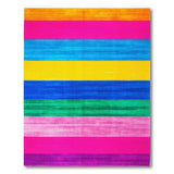 Vivid Multi-Color Horizontal Stripe Area Rug