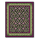 Neon Pink Green Floral Persian Area Rug