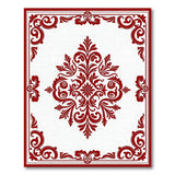Red Ornate Red Persian Area Rug with Floral Damask
