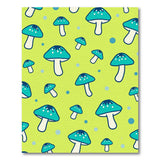 Playful Teal Mushroom Lime Green Area Rug