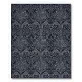 Black Floral Damask Area Rug