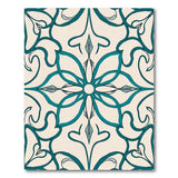 Elegant Teal Floral Vine Area Rug