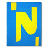 Bold Yellow Block 'N' Geometric Blue Area Rug