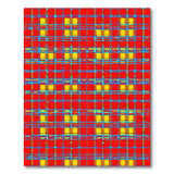 Vibrant Red Plaid Geometric Area Rug