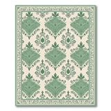 Green Ornate Green Persian Motif Area Rug