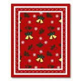 Red Festive Red Holly Snowflake Area Rug