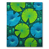 Vibrant Teal and Lime Lily Pad Area Rug