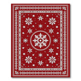 Red Traditional Persian Red Snowflake Persian Area Rug