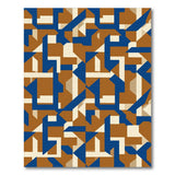 Interlocking Blue Geometric Area Rug
