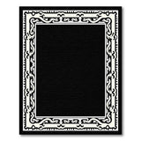Black and White Ornate Black White Floral Border Area Rug