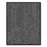 Black White Interlocking Geometric Geometric Modern Area Rug