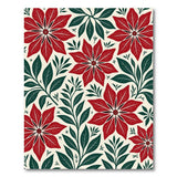 Red Poinsettia Floral Multi-color and Patterns Area Rug