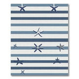 Navy Starfish Striped Coastal Area Rug