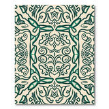 Cream Emerald Green Ornate Floral Rug