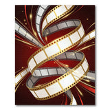 Cinematic Film Strip Red Area Rug