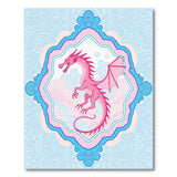 Whimsical Pink Dragon Ornate Area Rug
