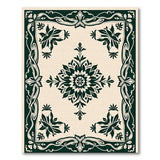 Traditional Persian Black and White Ornate Black Floral Medallion Area Rug