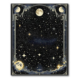 Ornate Celestial Starry Night Moon Rug