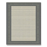 Cream Woven Area Rug with Black Tribal Border
