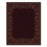 Red Deep Red Floral Vintage Area Rug