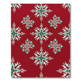 Red Teal Snowflake Geometric Area Rug