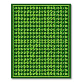 Vibrant Green Shamrock Grid Area Rug