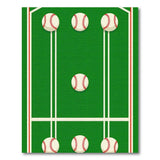 Kids Cartoon Green Baseball Field Green Area Rug