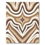 Wavy Brown Tan Geometric Area Rug
