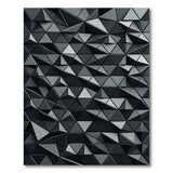 Faceted Geometric Triangle Area Rug - Black White