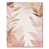 Blush Pink Golden Leaf Area Rug