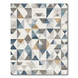 Modern Geometric Blue Teal Triangle Area Rug