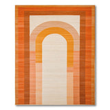 Vibrant Orange Arch Abstract Area Rug